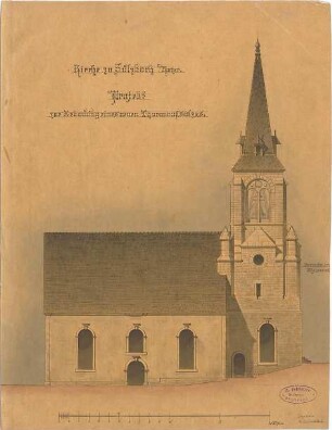 Dolmetsch, Heinrich; Sulzbach / Kocher; Ev. Pfarrkirche, Restaurierung - Südseite (Ansicht)