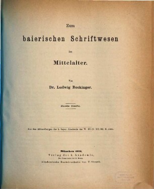 Zum baierischen Schriftwesen im Mittelalter, 2