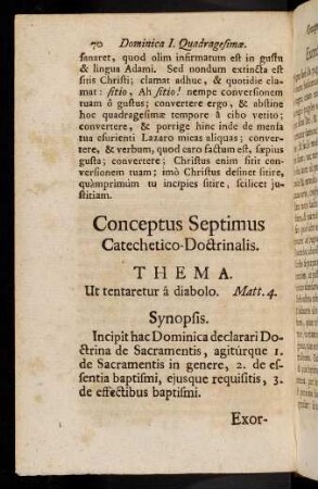70-83, Conceptus Septimus. Catechetico-Doctrinalis.
