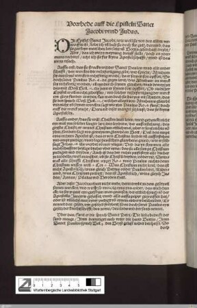 Vorrhede auff die Episteln Sanct Jacobi vnnd Judas