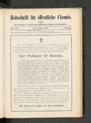 Heft XXII. 30. November 1899.