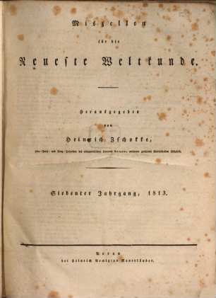 Miszellen für die neueste Weltkunde. 7. 1813