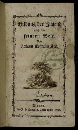 Bildung der Jugend nach der feinern Welt