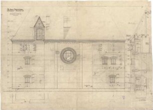 Bestelmeyer, German; München - Nymphenburg; Ev. Stephanuskirche - Südseite (Ansicht, Schnitt)