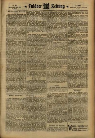 Zweite Ausgabe vom Freitag, den 28. April 1911.