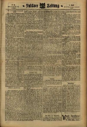 Zweite Ausgabe vom Freitag, den 28. April 1911.