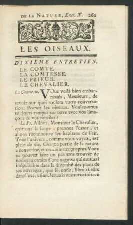 Dixième entretien. Les Oiseaux.