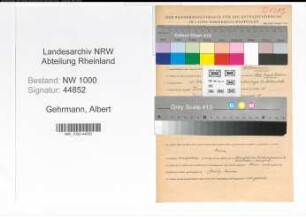 Entnazifizierung Albert Gehrmann, geb. 28.02.1900 (Oberpostsekretär)