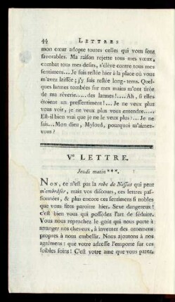 Ve Lettre. Jeudi matin***.