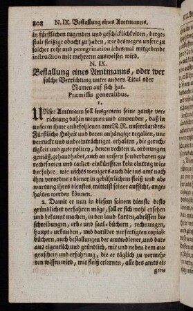 808-822, N. IX. Bestallung eines Amtmanns, ...