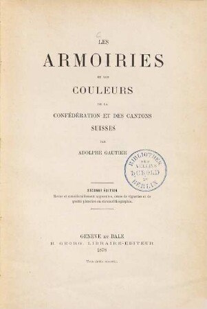 Les armoiries et les couleurs de la confédération et des cantons Suisses