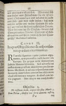 Caput II. In quo Objectiones & responsiones quædam examinantur.