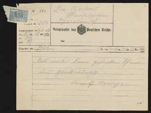 Brief von Arnulf Ansorge an Gerhart Hauptmann