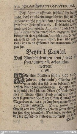 Beym I. Capitel. Daß Wündschelruthen seyn/ was sie seyn/ und wie die gebrauchet werden.