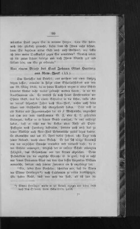 Aus einem Briefe des Carl Johann Elias Hartwig aus New-York.
