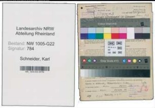 Entnazifizierung Karl Schneider , geb. 15.02.1893 (Kontrolleur)