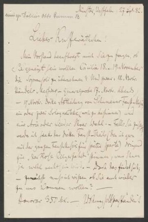 Brief an Antonie Speyer : 27.09.1882
