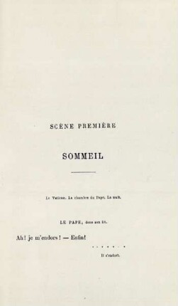 Scène première. Sommeil