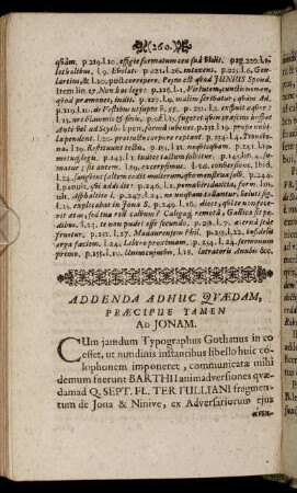 Addenda Adhuc Quaedam, Praecipue Tamen Ad Jonam