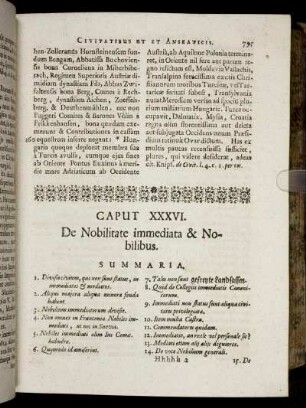 Caput XXXVI. De Nobilitate immediata & Nobilibus.