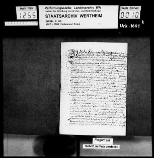 Wilhelm Egon, Kardinal, Bischof zu Straßburg, etc., ernennt den Grafen Philipp Eberhard zu Löwenstein, Administrator der Stifte Murbach und Luders zu seinem General-Statthalter für die Dauer seiner Abwesenheit.