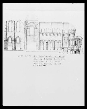Die Abteikirche von Saint-Benoît-sur-Loire: Längsschitt durch den Ostteil der Kirche