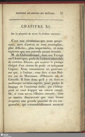 Chapitre XI. - Sur la nécessité de servir les Huȋtres couvertes