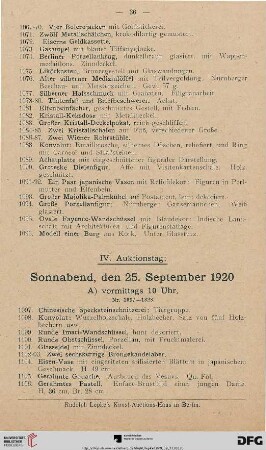 Sonnabend, vormittags 10 Uhr und nachmittags 4 Uhr (Nr. 1097-1537)