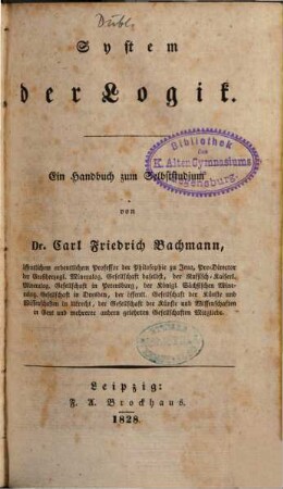 System der Logik : ein Handbuch zum Selbststudium