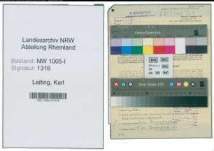 Entnazifizierung Karl Leiting , geb. 13.06.1886 (Vorarbeiter)