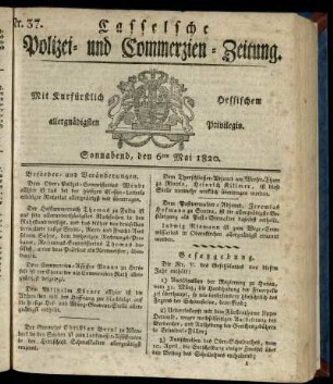 Nr. 37, Sonnabend, den 6ten Mai 1820