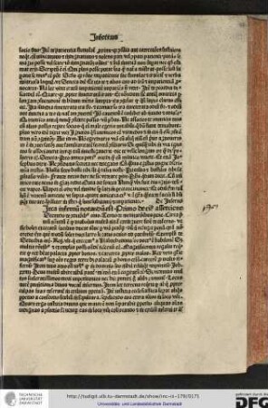 [C]irca infernum notandum est, primo de eius assertione, secundo de conditionibus eius, tertio de meditationibus pene.