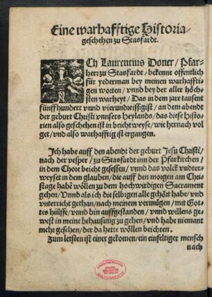 Eine warhafftige Historia/ geschehen zu Stasfardt.