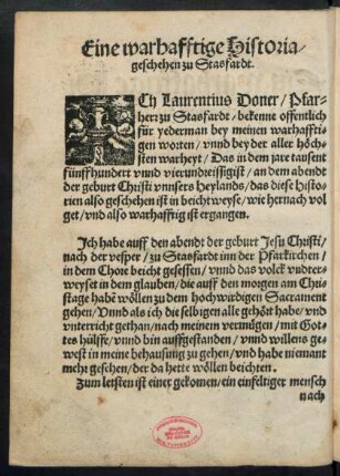 Eine warhafftige Historia/ geschehen zu Stasfardt.