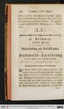 II. Abschnitt, LXXIV. Stueck