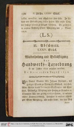 II. Abschnitt, LXXIV. Stueck