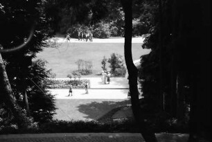 Mainau, Insel Mainau: Parklandschaft von oben, Durchblick