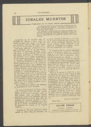 Ideales muertos : [Fragmentos de un cuento inédito]