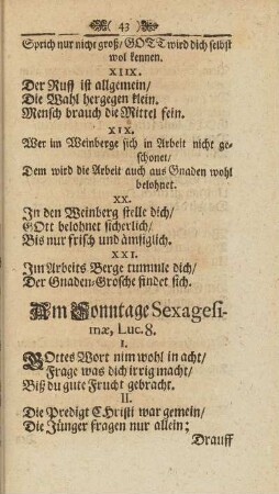 Am Sonntage Sexagesimæ, Luc. 8.