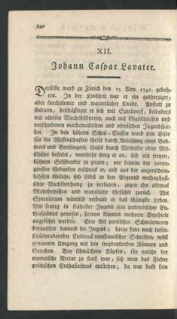 XII. Johann Caspar Lavater.