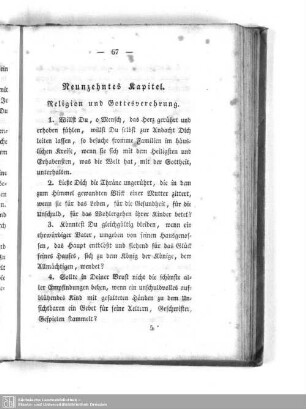 Neunzehntes Kapitel. Religion und Gottesverehrung