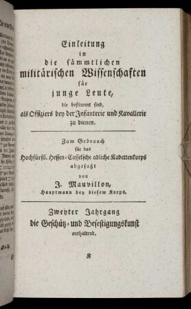 die Geschütz- und Befestigungskunst.