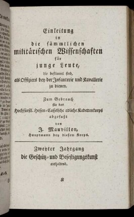 die Geschütz- und Befestigungskunst.