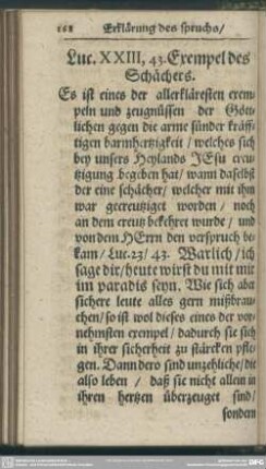 Luc. XXIII, 43. Exempel des Schächers