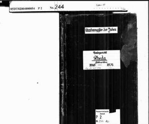 Zivilstandsregister der Juden der Gemeinde Rheda, Kreis Wiedenbrück mit den Orten Gütersloh, Herzebrock, Rheda (G 1848-1874) (Gemeinde: Rheda)