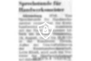 Sprechstunde für Handwerksmeister