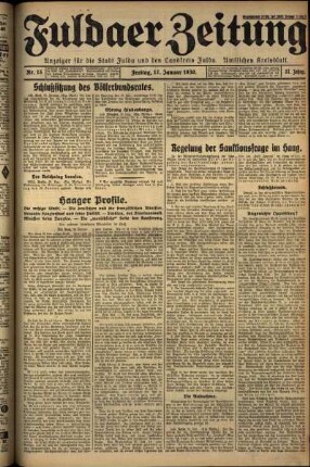 Erste Ausgabe vom Freitag, den 17. Januar 1930.
