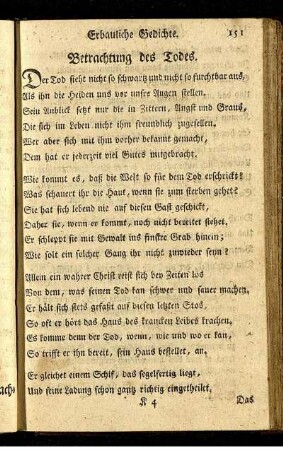 Betrachtung des Todes.
