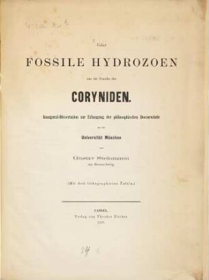 Ueber fossile Hydrozoen aus der Familie der Coryniden