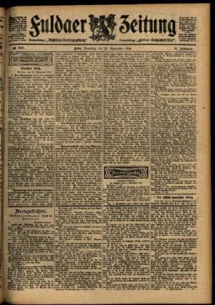 Erste Ausgabe vom Dienstag, den 22. November 1904.
